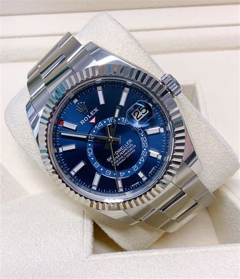 sky dweller rolex blue dial|rolex sky dweller blue price.